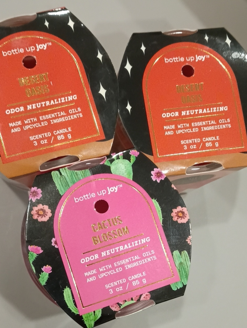 Desert Oasis & Cactus Blossom Scented Candles - Pink & Orange